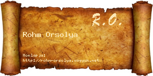 Rohm Orsolya névjegykártya