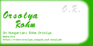 orsolya rohm business card